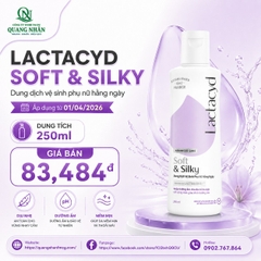LACTACYD FEMININE WASH 250ML SOFT & SILKY VN X 24 chai ( TÍM )