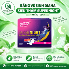 Băng vệ sinh diana siêu thấm supernight 4 miếng - 29cm