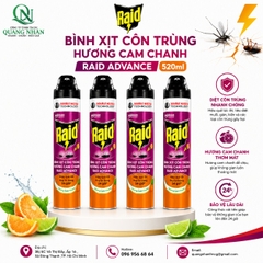 XỊT CÔN TRÙNG RAID - H.CAM CHANH 520ML x 12 chai - DN