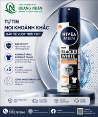 85388 XỊT NGĂN MÙI NIVEA NAM Ngăn ố vàng vượt trội 150ML X 24 CHAI