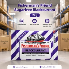 Fisherman’s Friend Blackcurrant Sugar Free 22g – Kẹo Ngậm Không Đường The Mát Hương Lý Chua Đen