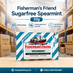 Fisherman’s Friend Spearmint Sugar Free 22g – Kẹo Ngậm Không Đường Hương Bạc Hà Spearmint