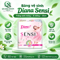 Băng vệ sinh diana sensei trắng cánh mỏng 8 miếng - 23cm