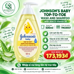 Tắm gội toàn thân JOHNSON'S baby top to toe dịu nhẹ cho bé chai 500ml