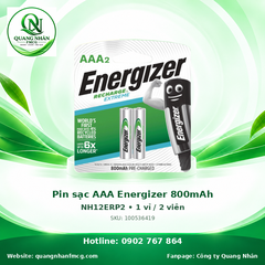 Pin sạc AAA Energizer 800mAh NH12ERP2 • 1 vỉ / 2 viên