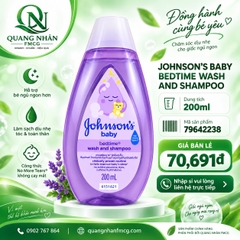 Sữa tắm gội JOHNSON'S baby bedtime bath 200ml