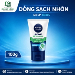 88880 SỮA RỬA MẶT NIVEA NAM BRIGHT 12H OIL CLEAR SCRUB 100G x 24 CHAI