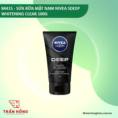 84415 SỬA RỮA MẶT NAM NIVEA  SDEEP WHITENING CLEAR 100G