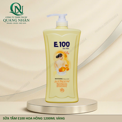 Sữa tắm E100 hoa hồng 1200ml vàng