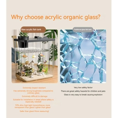 Hồ cá acrylic mini để bàn decor văn phòng cao cấp