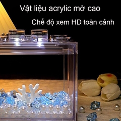 Hồ cá mini lắp ráp 12cm để bàn tích hợp đèn LED