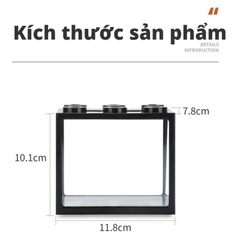Hồ cá mini lắp ráp 12cm để bàn tích hợp đèn LED