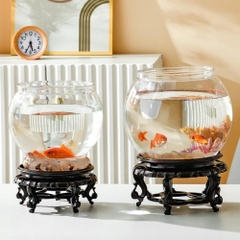 Chậu cá tròn trong suốt để bàn