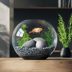 Chậu cá mini để bàn kèm phụ kiện decor