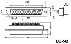 DB-50F 50pin розетка на кабель