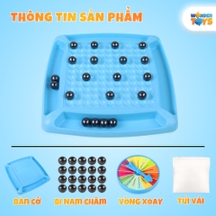 Bộ Cờ 20 Quân Nam Châm Từ Tính Xanh Dương- Bàn Cờ Chiến Thuật Trí Tuệ Cho Bé- Trò Chơi Cờ Xếp Hình