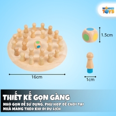 Đồ Chơi Cờ Luyện Trí Nhớ, Bộ Cờ Màu Sắc Bằng Gỗ Luyện Trí Nhớ Tư Duy Cho Bé, Bàn Cờ Rút Gỗ Trí Tuệ