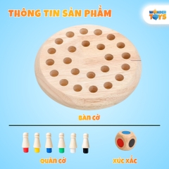 Đồ Chơi Cờ Luyện Trí Nhớ, Bộ Cờ Màu Sắc Bằng Gỗ Luyện Trí Nhớ Tư Duy Cho Bé, Bàn Cờ Rút Gỗ Trí Tuệ