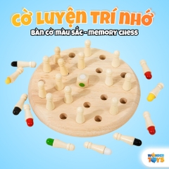 Đồ Chơi Cờ Luyện Trí Nhớ, Bộ Cờ Màu Sắc Bằng Gỗ Luyện Trí Nhớ Tư Duy Cho Bé, Bàn Cờ Rút Gỗ Trí Tuệ