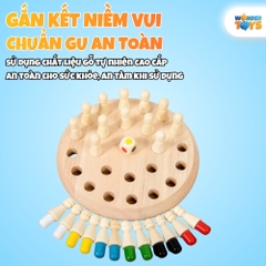 Đồ Chơi Cờ Luyện Trí Nhớ, Bộ Cờ Màu Sắc Bằng Gỗ Luyện Trí Nhớ Tư Duy Cho Bé, Bàn Cờ Rút Gỗ Trí Tuệ