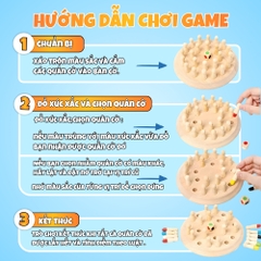 Đồ Chơi Cờ Luyện Trí Nhớ, Bộ Cờ Màu Sắc Bằng Gỗ Luyện Trí Nhớ Tư Duy Cho Bé, Bàn Cờ Rút Gỗ Trí Tuệ