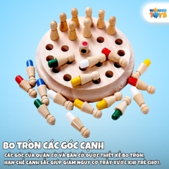 Đồ Chơi Cờ Luyện Trí Nhớ, Bộ Cờ Màu Sắc Bằng Gỗ Luyện Trí Nhớ Tư Duy Cho Bé, Bàn Cờ Rút Gỗ Trí Tuệ