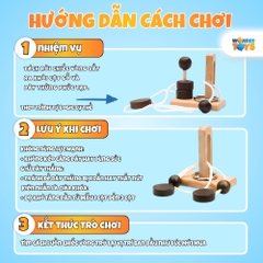 Đồ Chơi Mở Khóa Dây Thừng Gỗ 1-2-3 Cột, Rope Loop Puzzle, Dây Vòng Xếp Hình  3D Gỗ, Trò Chơi Trí Não