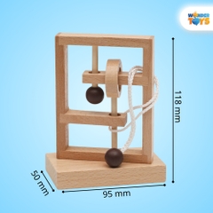 Đồ Chơi Mở Khóa Dây Thừng Gỗ 1-2-3 Cột, Rope Loop Puzzle, Dây Vòng Xếp Hình  3D Gỗ, Trò Chơi Trí Não