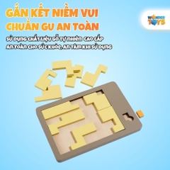 Đồ Chơi Xếp Hình Mở Khoá Không Gian Gỗ, Impossible Puzzle, Xếp Hình Học 3D Gỗ, Trò Chơi Trí Não