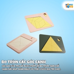 Đồ Chơi Xếp Hình Mở Khoá Không Gian Gỗ, Impossible Puzzle, Xếp Hình Học 3D Gỗ, Trò Chơi Trí Não