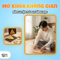Đồ Chơi Xếp Hình Mở Khoá Không Gian Gỗ, Impossible Puzzle, Xếp Hình Học 3D Gỗ, Trò Chơi Trí Não