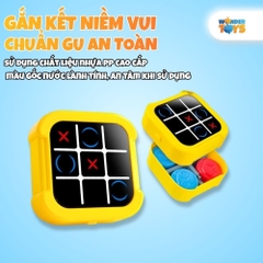 Máy Chơi Cờ Caro X O Điện Tử Tic Tac Toe 3x3, Sạc USB Cao Cấp Kèm Cờ Vật Lý