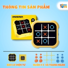 Máy Chơi Cờ Caro X O Điện Tử Tic Tac Toe 3x3, Sạc USB Cao Cấp Kèm Cờ Vật Lý