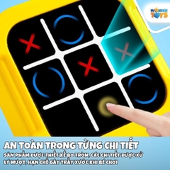 Máy Chơi Cờ Caro X O Điện Tử Tic Tac Toe 3x3, Sạc USB Cao Cấp Kèm Cờ Vật Lý