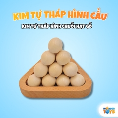 Đồ chơi trí tuệ kim tự tháp hình cầu, trò chơi tháp bóng bằn gỗ tháo gỡ, láp ráp Ball Pyramid Puzzle