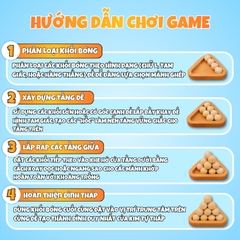 Đồ chơi trí tuệ kim tự tháp hình cầu, trò chơi tháp bóng bằn gỗ tháo gỡ, láp ráp Ball Pyramid Puzzle