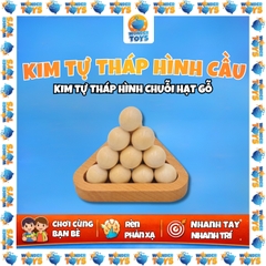 Đồ chơi trí tuệ kim tự tháp hình cầu, trò chơi tháp bóng bằn gỗ tháo gỡ, láp ráp Ball Pyramid Puzzle