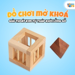 Gảm Trí Tuệ Mở Khóa Kim Tự Tháp Khỏi Lồng Gỗ – Đồ Chơi IQ Giải Đố Logic Rèn Luyện Tư Duy