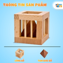 Gảm Trí Tuệ Mở Khóa Kim Tự Tháp Khỏi Lồng Gỗ – Đồ Chơi IQ Giải Đố Logic Rèn Luyện Tư Duy