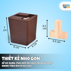 Đồ Chơi Gỗ Giải Đố Mở Khóa Hộp Ma Thuật 6T Chữ T – Game Trí Tuệ Logic Rèn Tư Duy