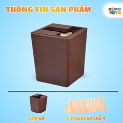 Đồ Chơi Gỗ Giải Đố Mở Khóa Hộp Ma Thuật 6T Chữ T – Game Trí Tuệ Logic Rèn Tư Duy