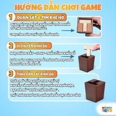 Đồ Chơi Gỗ Giải Đố Mở Khóa Hộp Ma Thuật 6T Chữ T – Game Trí Tuệ Logic Rèn Tư Duy