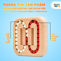 Đồ Chơi Gỗ Rubik Biến Thể Trượt Hạt – Đồ Chơi Trí Tuệ Logic Cho Bé & Người Lớn, Rèn Luyện Tư Duy