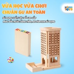 Tháp Banh Rút Que Cân Bằng Bằng Gỗ Cho Bé – Đồ Chơi Trí Tuệ Phát Triển Tư Duy & Khéo Léo