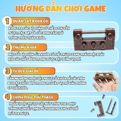 Đồ Chơi Mở Khóa Trí Tuệ - Khóa Thông Minh Thử Thách IQ tháo gỡ và lắp ráp sáng tạo bằng gỗ