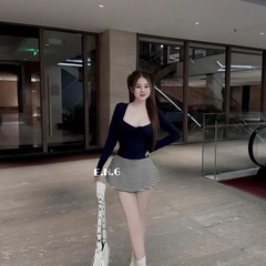 Sét đồ nữ 3 món chân váy sọc kẻ áo thun 2 dây kèm áo khoác chất liệu thun cotton co giãn có lót và mút thời trang cho nữ