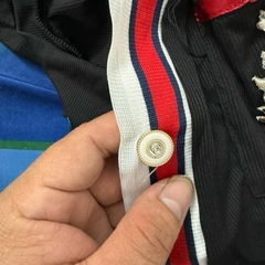 Sét đồ nữ váy caro xếp li áo thun tăm tay dài phối sọc kèm gấu
