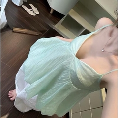 HUMFASHION Áo Bí Nữ Màu Xanh Tiffany Thiết Kế Dáng Dài Phong Cách Thời Trang Hiện Đại