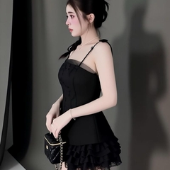 Sét bộ ren nữ hotrend váy tầng áo cúp phối lưới thân sau áo chạy chỉ thun mocking co giản dể mặc cho phong cách thời trang hiện đại