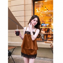 Sét đồ nữ lụa tô châu áo 2S phối ren mix chân váy - Thiết kế tinh tế, phong cách hiện đại
